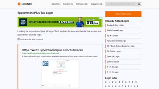 Eppointment Plus Tab Login