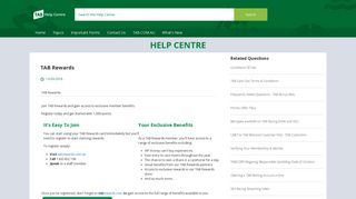 TAB Rewards - Help Centre