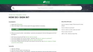 How do I Sign In? – TAB Help Centre