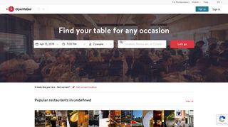 OpenTable: Restaurants and Restaurant Reservations
