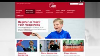 Register or renew your membership— Table Tennis England