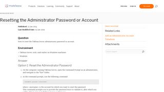 Resetting the Administrator Password or Account | Tableau Software