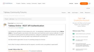 Tableau Online - REST API Authentication |Tableau Community Forums