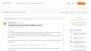 Authenticate and embed a tableau report |Tableau Community Forums