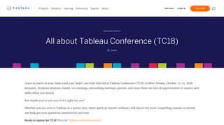 All about Tableau Conference (TC18) | Tableau Software