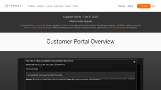 Customer Portal Overview | Tableau Software