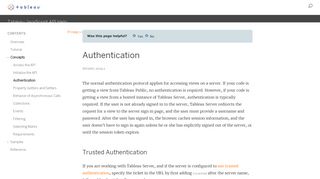 Tableau JavaScript API Concepts--Authentication - Tableau