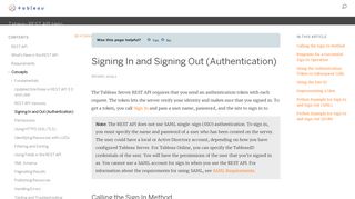 Authentication-Tableau Server REST API - Tableau