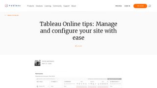 Tableau Online tips: Manage and configure your site with ease ...