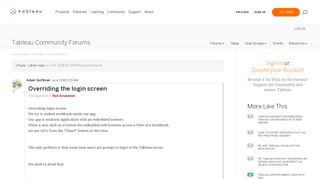 Overriding the login screen |Tableau Community Forums