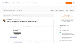 Customization of Tableau Server login page |Tableau Community Forums