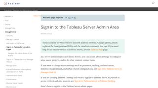 Sign in to Tableau Server Admin Pages - Tableau