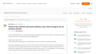 What is the default username tableau uses when ... |Tableau ...