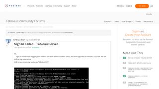 Sign In Failed - Tableau Server |Tableau Community Forums
