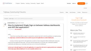 How to implement Single Sign-on between tableau... |Tableau ...
