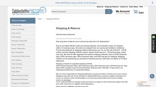 Shipping & Returns – tableclothsfactory.com