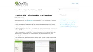 7.0 Android Tablet - Logging into your Olive Tree Account – Olive Tree