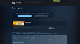 Steam Support - Tabletopia - Gameplay or technical issue