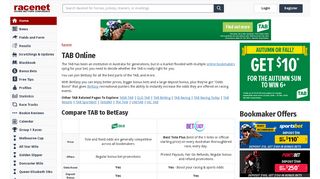 TAB Online | Results Racing Form Guide | Odds & Bonus Bet Offers