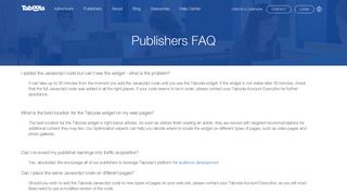 Publishers FAQ | Taboola.com
