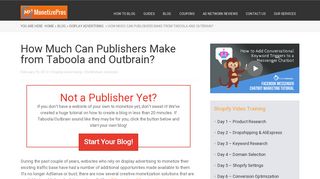How Much Can Publishers Make from Taboola and Outbrain?