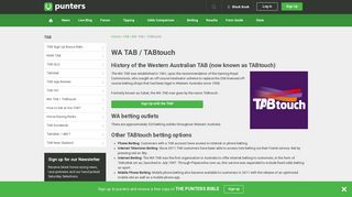 WA TAB / TABtouch - Punters.com.au