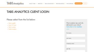 Client Login | TABS Analytics