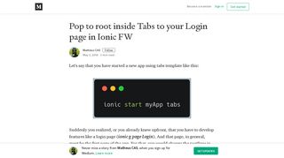 Pop to root inside Tabs to your Login page in Ionic FW - Medium