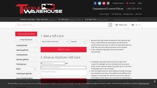 Gift Cards - Tackle Warehouse
