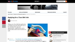 Applying for a Taco Bell Job | LoveToKnow - Jobs & Careers