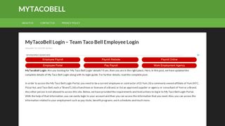 MyTacoBell Login - Team Taco Bell Employee Login