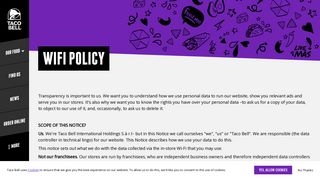 Taco Bell | Wifi Policy