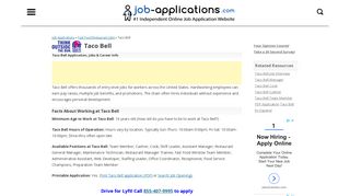 Taco Bell Application, Jobs & Careers Online - Job-Applications.com