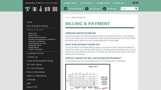Tacoma Public Utilities Billing & Payment