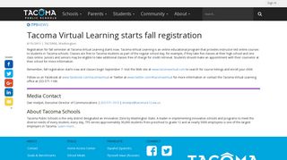 Tacoma Virtual Learning starts fall registration - Tacoma Public Schools