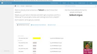 Email Address Format for tadaust.org.au | Email Format
