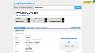 tadkalive.com at WI. Tadkalive | Login - Website Informer