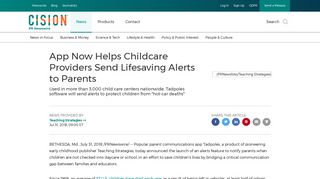 App Now Helps Childcare Providers Send Lifesaving Alerts to Parents