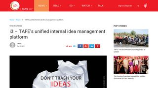 i3 - TAFE's unified internal idea management platform - TAFE Café