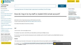 How do I log in to my staff or student SCU email account ...
