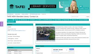 Contact Us - TAFE NSW Glendale Library - Library Home at TAFE ...
