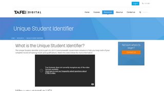 Unique Student Identifier - TAFE Digital