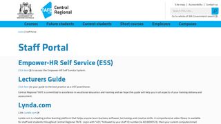 Staff Portal | Central Regional TAFE