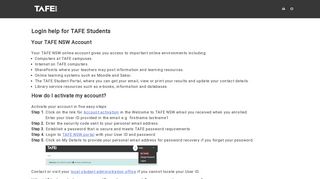 Login help for TAFE Students - TAFE NSW portal