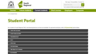 Student Portal | South Regional TAFE