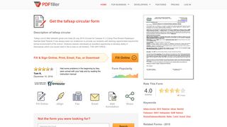 Tafssp Circular - Fill Online, Printable, Fillable, Blank | PDFfiller