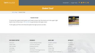 Taft College | Student Email