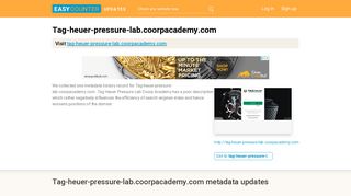 Tag Heuer Pressure Lab Coorp Academy (Tag-heuer ... - Easycounter