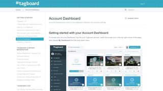 Account Dashboard - Tagboard Support