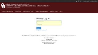 Log in - Zarrow Center TAGG - The University of Oklahoma